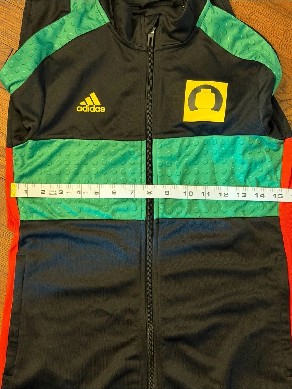 Adidas Black, Teal & Red Zip Track Jacket Set with Yellow Logos (boys)